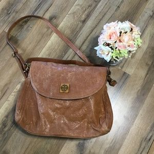 Tory Burch Distressed Tan Crossbody Purse